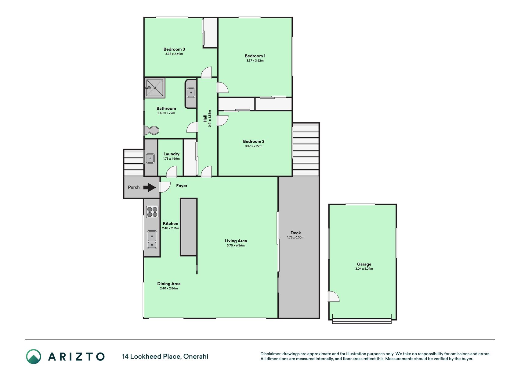 Floorplan of 14 Lockheed Place, Onerahi